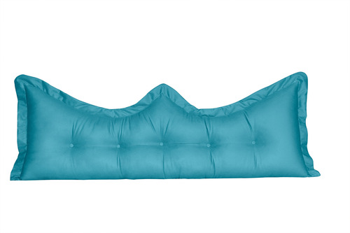 Almofada Encosto Coroa Queen 160 Cm Azul-turquesa Lisa