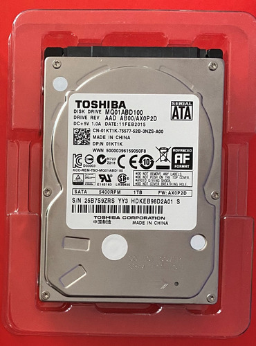 Disco Duro Interno Toshiba Mq01abd Series Mq01abd100 1tb (Usado)