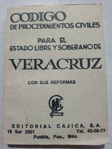 Código De Procedimientos Civiles Para El Estado De Veracruz (Usado)