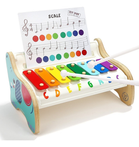 Imagen 3 de 7 de Piano Xilofon Elefante Infantil - Didácticos Top Bright