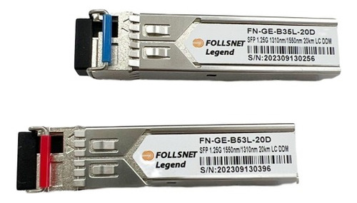 Modulo Sfp Follsnet Fn-ge-b53l-20d 1.25g 20km Lc Bidi