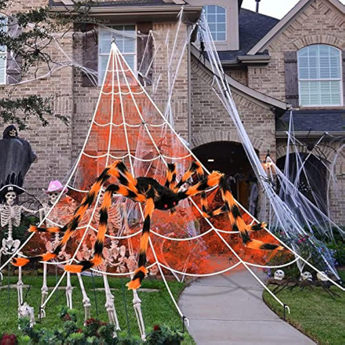 Tdx Decoración De Halloween 90cm Araña Vientre Naranja