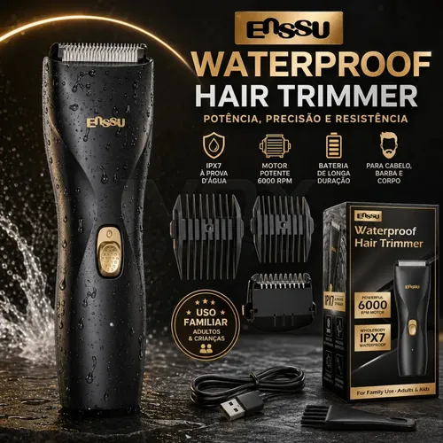 Aparador De Pelos Enssu Sem Fio, Para Corpo, Barba e Cabelo, Com ...