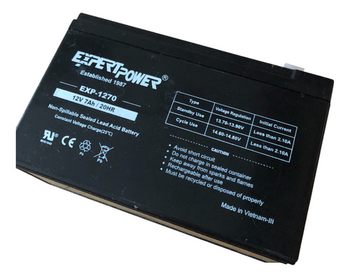 2 Batería Recargable Expertpower Estándar 12v 7ah Exp1270