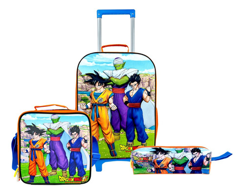 Scool - Set Maleta Oficio Lonchera Y Cartuchera Dragon Ball