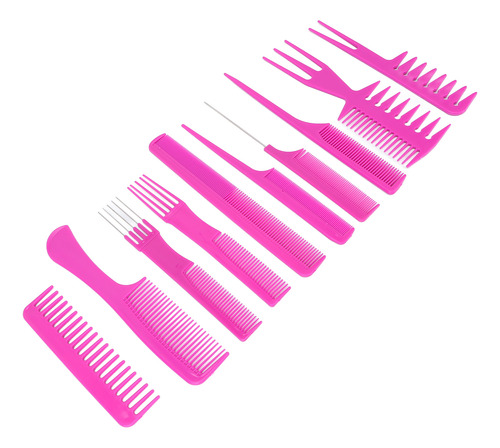 Juego De Peines Para El Pelo 10 Piezas Mango Ergonómico Abs