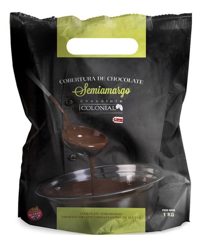 Chocolate Cobertura Colonial Semiamargo 1 Kg Sin Tacc - Cc