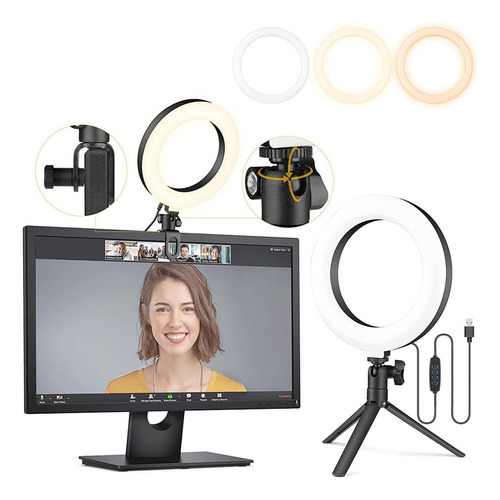16cm Anillo De Luz Con Clip De Luz Portátil For Zoom Selfie