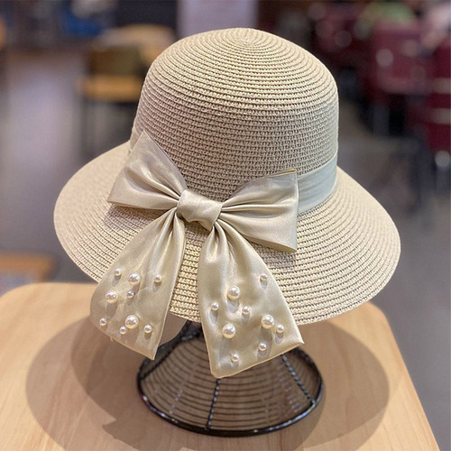 Sombrero De Paja Con Lazo De Moda Perfecto Para Playa Viaje