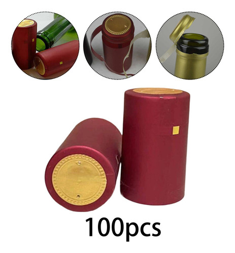 100 Tapas Para Botellas De Vino, Accesorios Decorativos Rojo