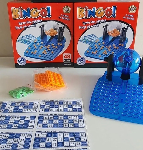 Imagen 7 de 7 de Bingo Juego De Mesa Con Bolillero Y 48 Cartas (90 Números)