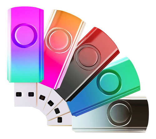 5 Unidades De Pen Drives Usb 2.0 De 1 Gb, Colores Degradados