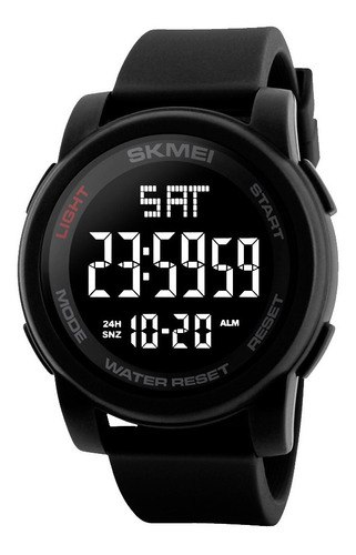 Reloj pulsera digital Skmei 1257 con correa de poliuretano color negro