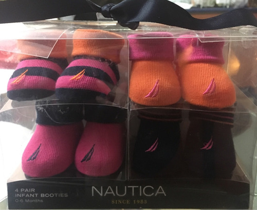 Medias Náutica Para Bebe De 0-6 Meses 4 Pares Para Niña