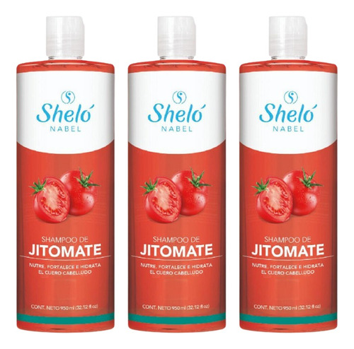 3 Pack Shampoo De Jitomate 950ml Shelo