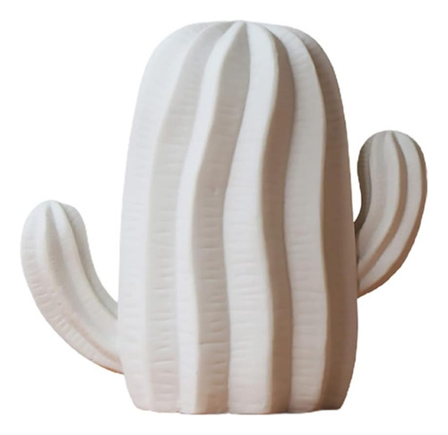 Vosarea Figura De Cactus De Cerámica Blanca, De Porcelana, S