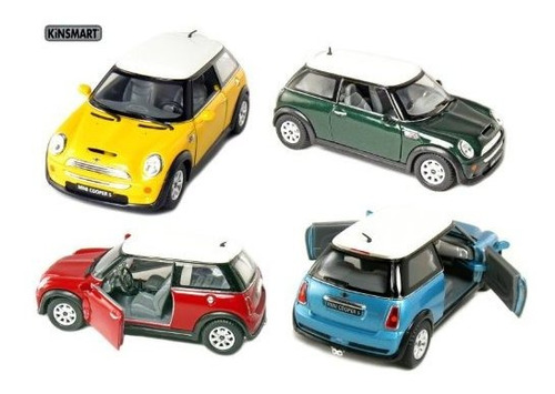 Juego De 4: 5 Mini Cooper S 1:28 Scale (azul / Verde / Rojo 