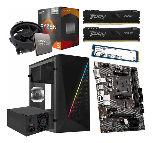 Pc Gamer + Monitor 21 Ryzen 5 5600gt 32gb Ram 1tb Ssd C/wifi