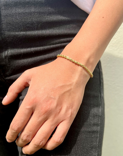 Pulsera Oro Torzal Esclava Oro Torsal 10k Kilates 2.9mm 18cm 18.5 Cm