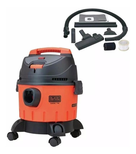 Imagen 2 de 11 de Aspiradora De Polvo Y Líquido 10 Litros 1200w Black+decker