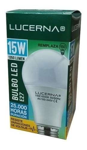 Bombillo Bulbo Led 15w 6500k 100-240v Lucerna Garantia 1 Año