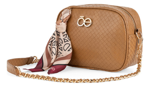 Bolsa Crossbody Cloe Kayusi I Grande Color Marrón Claro