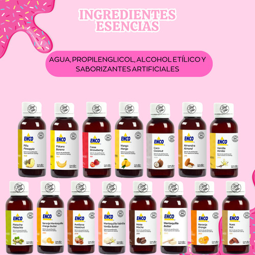 Kit Esencias Enco 60ml Panadería Galletería Repostería 15 Pz