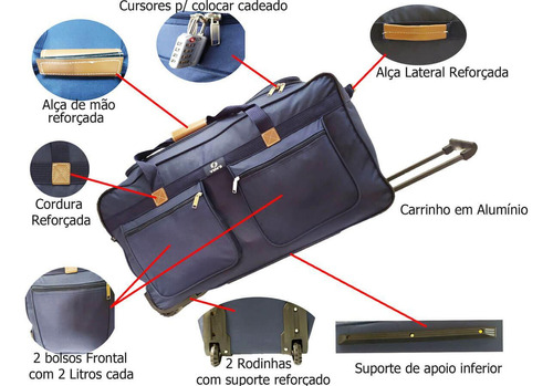 Mala De Viagem Grande Bolsa Para Viagem Grande Com Rodas