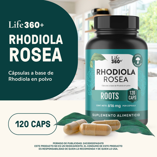 Life 360+ 120 Cápsulas Con Raiz Rhodiola