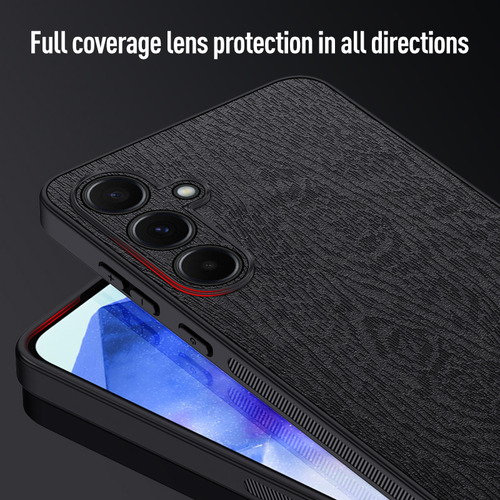 Funda Protectora Para Vivo Y15s 2021 A Prueba De Golpes, Anticaídas, Limpieza Duradera, Piel De Grano De Árbol