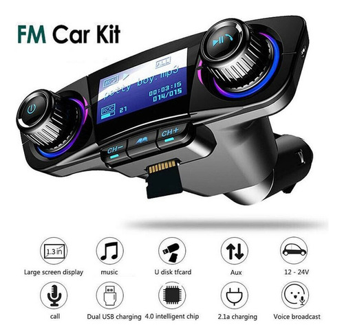 Coche Mp3 Player Bt Fm Transmisor Manos Libres