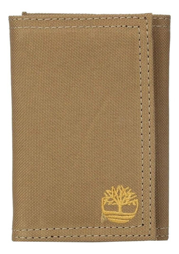 Billetera Timberland Tri-Fold Nylon con diseño Lisa color khaki de nailon - 8cm x 11cm x 2cm