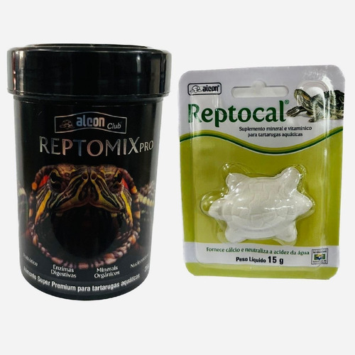 Ração Reptomix Pro 28g + Reptocal 15g Alcon Tartarugas Tigre