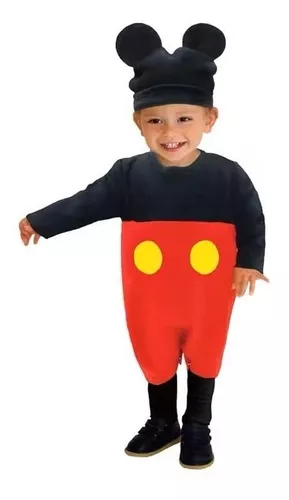 Disfraz Infantil Del Personaje Mickey Mouse Bebé, Talla 1.5-2.5 Años  (80-90cms). Incluye 2 Pzs.