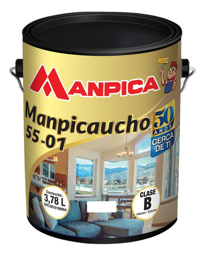 Pintura Caucho Manpicaucho 55-01 Gris Cemento Manpica Galón 