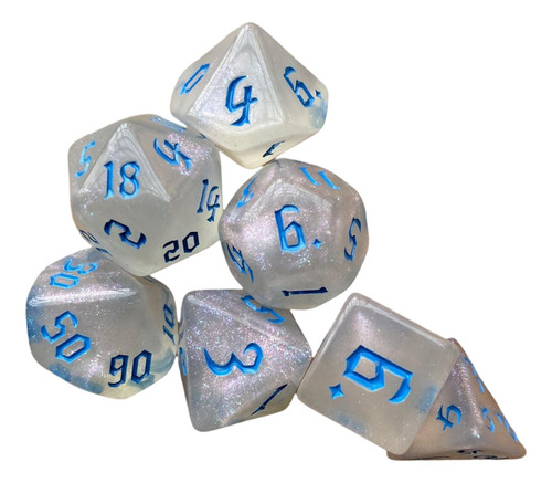 4 Juego De Dados Poliédricos De 7 Uds., Azul Azul2 Azul