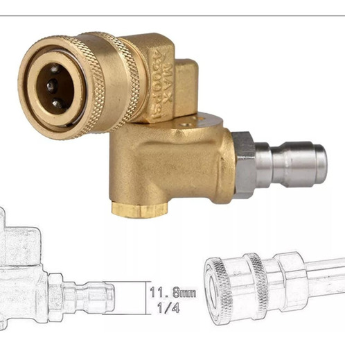 Acoplador Giratorio Conector Ràpido Para Hidrolavadora 1/4