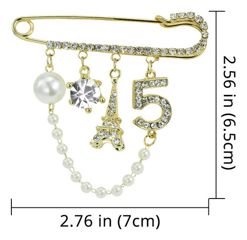 Broche De Solapa Con Corona Vintage Número 5 Para Mujer,