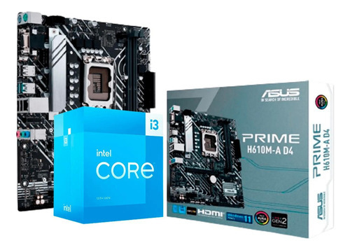 Kit Upgrade Intel I3 13100f / Placa Mãe Asus Prime H610m-e