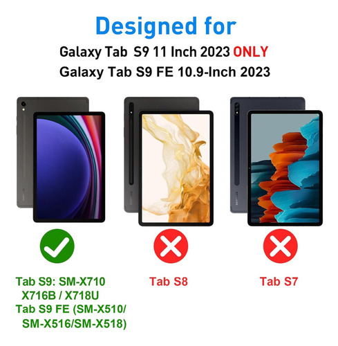 Estojo+lápis+alça De Mão Para Galaxy Tab S9 11 E S9fe 10,9''