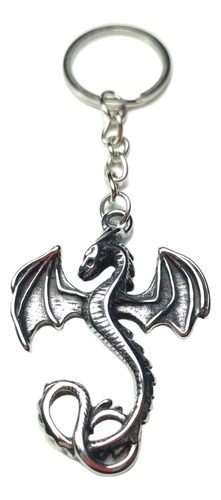 Dije Dragon Grande Macizo Acero Quirurgi C/llaver (p3) Color Plateado