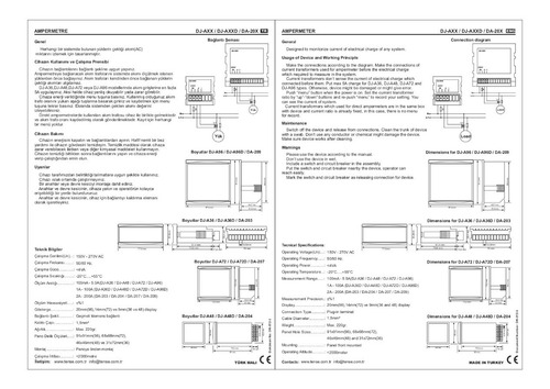 Amperimetro Digital Ac Dj A72 Tense 72x72