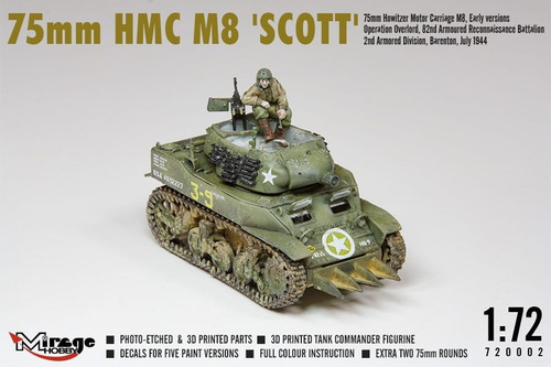Maqueta Armable Tanque M8, 1/72, Con Detalles Interiores. Jp