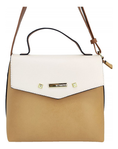 Bolsa Feminina Casual Be Forever Com Alça De Ombro 3313115a Cor Nude Desenho Do Tecido Liso