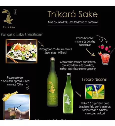 SAQUÊ THIKARÁ GOLD 745ml - Sake - Bebida fina - limao