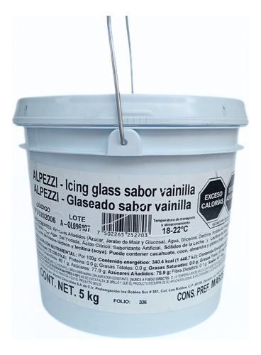 Cobertura Para Donas Alpezzi Sabor Vainilla 5 Kg