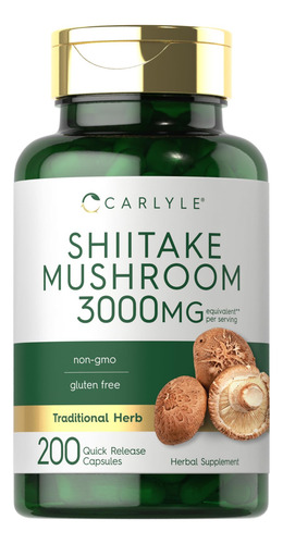 Carlyle Extracto Shiitake 3000mg 200 Cápsulas Sin Ogm