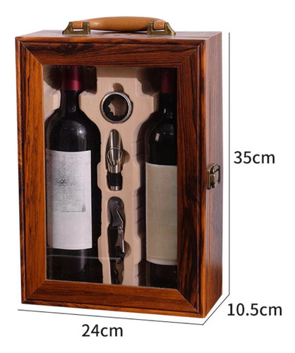 Caja De Presentación Para Vino Con Doble Portabotellas,