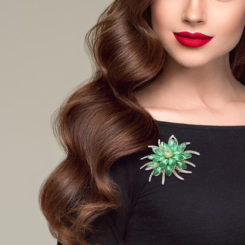 5 X 5-6pack Flower Brooches Fashion Women Rhinestone 5 Pcs