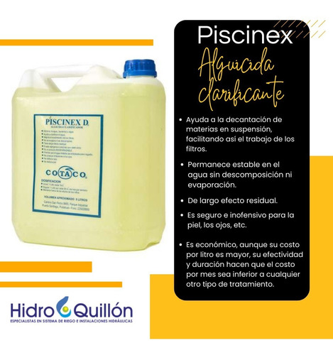 Piscinex Alguicida Y Clarificante 2 En 1  Piscinas 5 Litros